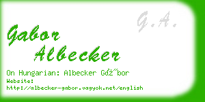 gabor albecker business card